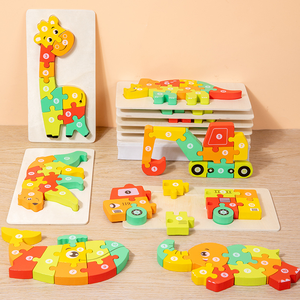 Puzzle en bois Montessori - <span class=keywords><strong>Chiffres</strong></span> 3D, aide pédagogique éducative, jouet d'entraînement logique <span class=keywords><strong>pour</strong></span> <span class=keywords><strong>les</strong></span> tout-petits de 2 à 7 ans - Product Image 3