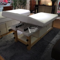 Table de Massage ajustable, set de 2 pièces en bois massif, style thaïlandais, pour Salon de beauté, cosmétiques, traitement du visage à cils