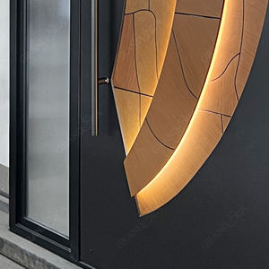 מותאם אישית חסינת אש אלומיניום חזית דלתות חיצוניות עבור וילה כניסה לדירה כניסה חיצונית לשימוש אבטחה נגד גניבה - Product Image 2