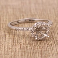 Sterling Silber 6,5mm/1CT Semi Mount Ring Frame Blank Claws Einstell halter ohne Hauptstein für Moissan ite Diamond DIY Inlay