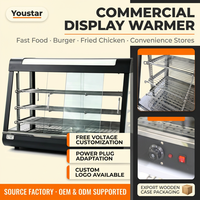 Vitrine chauffante commerciale Youstar à 3 niveaux pour la présentation de plats chauds, idéale pour les burgers et poulet frit