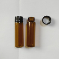 Botol kaca Amber 10ml 2 Dram dengan tutup plastik 13/425 leher 15/425