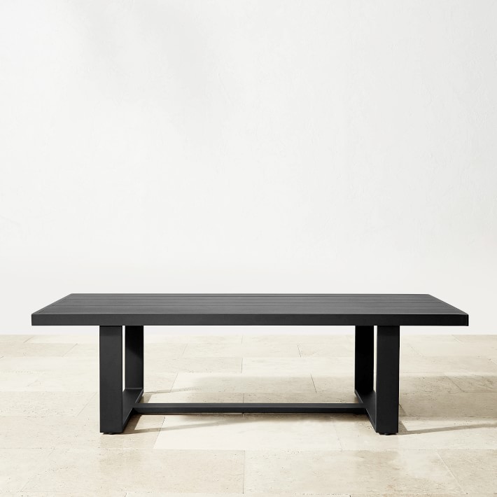 hotel outdoor furniture Crafted of enduring Aluminum frame outside garden set rectangle Metal Coffee Table