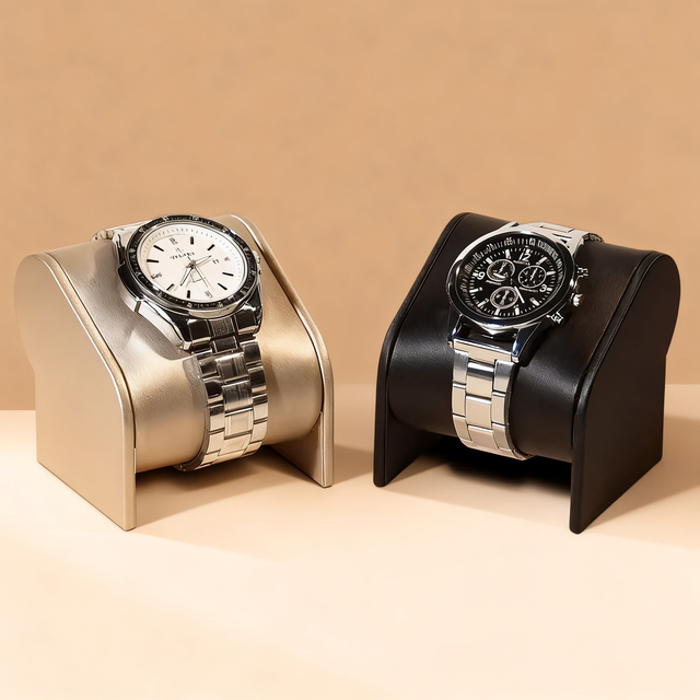 Zhongmeida High-End PU Black Gold Watch Stand Display for Mens Womens Watches Photography Prop Holder Home China