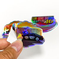 Autocollants personnalisés en gros découpés à l'emporte-pièce en vinyle imperméable à l'eau PVC clair paillettes découpées autocollants en vinyle d'anime autocollant holographique