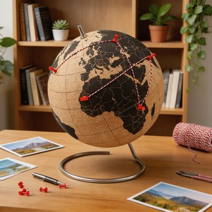 Globo Terráqueo <span class=keywords><strong>de</strong></span> <span class=keywords><strong>Corcho</strong></span> <span class=keywords><strong>de</strong></span> 25 cm con Soporte <span class=keywords><strong>de</strong></span> Alambre Metálico Minimalista, Mapa <span class=keywords><strong>de</strong></span> Destinos <span class=keywords><strong>de</strong></span> Viaje, Decoración, Regalo - Product Image 6