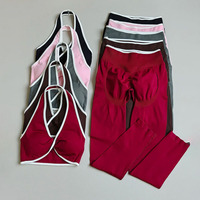 Offre Spéciale : Ensemble de Yoga 2 Pièces Effet Push-up et Sculptant, avec Soutien-gorge Halter et Leggings Taille Haute Respirants pour Rehausser les Hanches et Contrôler le Ventre