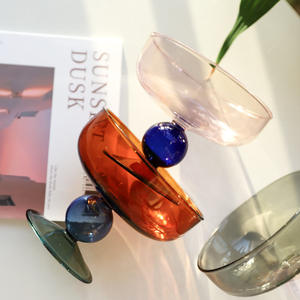 Bol en verre soufflé à la main, transparent et résistant à la chaleur, à pied haut, pour desserts, yaourts, sucre, eau, taro et crème glacée – Design moderne pour la maison - Product Image 3