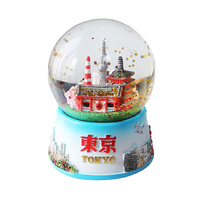 Globe d'eau 3D en résine, monument du Canada, scènes vintage, fait à la main au Japon, souvenir du Canada, globe de Montréal avec feuille d'érable rouge
