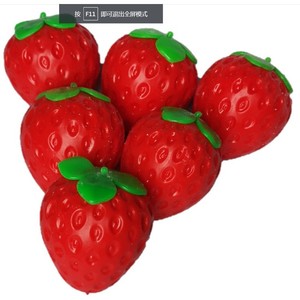 (Venta al por mayor) Juguete de fresa grande realista del fabricante, juguete antiestrés de goma suave y divertido para regalo - Product Image 3