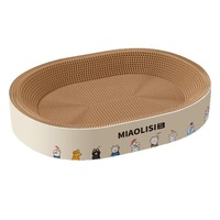 Grattoir et lit pour chat rond en carton ondulé résistant aux déchirures, jouet durable pour félins, ne perd pas ses fibres