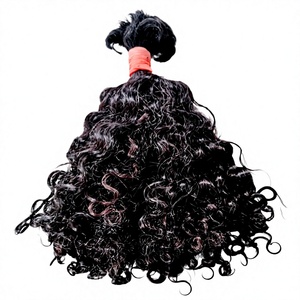 Cheveux naturels bouclés 100 % vierges de temple d'Inde du Sud, en vrac, 10 pouces, 100 g, style noir, toutes couleurs - Product Image 3