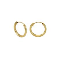 Prix Compétitif Boucles d'Oreilles Créoles Tubes Tendance en Or Jaune 14K Sans Nickel Sans Plomb Certifiées JJ BRAVO par un Certificat de Tiers pour Filles