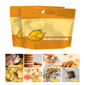 OEM personalizado laminado bolsa de pollo asado con ventana transparente antivaho Sider Ziplock bolsas de embalaje de pollo a la parrilla - Product Image 4