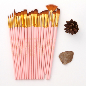 Lot de 4 pinceaux d'artiste personnalisables avec logo, manche en bois, poils en nylon pour aquarelle, acrylique et <span class=keywords><strong>peinture</strong></span> à l'huile - Product Image 2