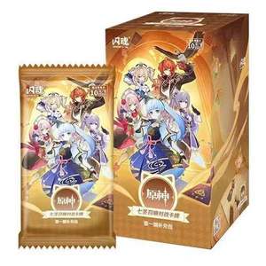 Vente en gros de cartes Flash Soul <span class=keywords><strong>Genshin</strong></span> Impact Seven Saints Summon <span class=keywords><strong>TCG</strong></span> originales, jeu de cartes à échanger, jeu de société, Phase 1, pré-pack de cartes - Product Image 1