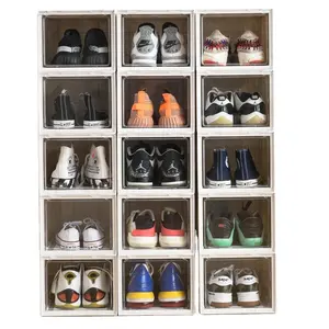Choice Fun-cajas de zapatos transparentes debajo de la cama, contenedores de zapatos, caja de almacenamiento de plástico, estante de zapatos con tapa
