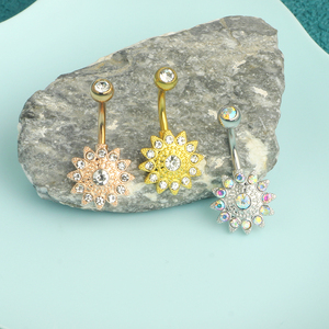 Bán sỉ 14g bụng nút Nhẫn dangle xương rốn vòng thép phẫu thuật bụng xuyên đồ trang sức oreja cơ thể bụng vòng rốn pierc - Product Image 5