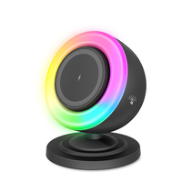 Chargeur sans fil magnétique de bureau 3 en 1 Qi2 avec haut-parleur Bluetooth et lampe de nuit RGB OJD-136