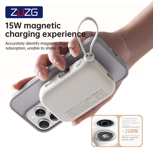 ZUZG 10000mAh 22.5W PD20W LED <b>Type</b>-<b>C</b> Magnetic Wireless <b>Fast</b> <b>Charging</b> Portable Power Bank with <b>Charging</b> <b>Cable</b> - Product Image 4