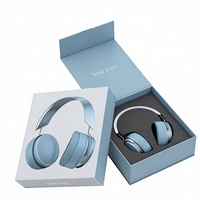 Boîte en papier magnétique de luxe personnalisée pour emballage d'écouteurs, boîte cadeau rigide haut de gamme avec insert en mousse, casque sans fil, logo imprimé, électronique