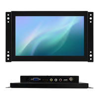 Moniteur LCD TFT IPS industriel de 9 pouces, boîtier métallique, entrée HDMI VGA AV BNC USB, montage VESA, haut-parleur intégré, tactile en option