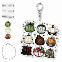 Porte-clés en acrylique personnalisé en gros, porte-clés citrouille d'Halloween, breloque personnage de film d'horreur, cadeau effrayant, cadeau personnalisé en gros pour