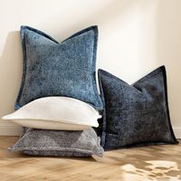 Housse de coussin en velours chenille de couleur unie personnalisée housses de coussin oreillers de décoration intérieure housses de coussin pour canapé