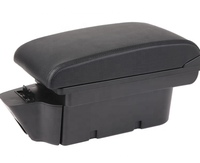 Console d'accoudoir en cuir PU noir pour Subaru Sambar 1999-2012 Kits d'intérieur de voiture japonaise à double couche coulissante 6 USB Design