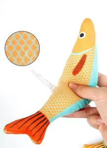 Suministros de movimiento interactivo para mascotas, juguetes para mascotas, peces, juguetes interactivos duraderos suaves para gatos, juguete para masticar hierba gatera en forma de pez - Product Image 5