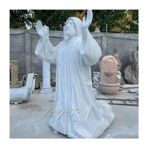 Natural Hand Carved Stone Catholic Religious Marble Statues Jesus Life Size White Catholic Jesus Sculptrue