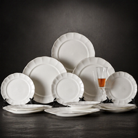 Offre Spéciale – Service de Table 12 Pièces en Porcelaine Fine Blanche Gaufrée, Élégant et Anti-Fuite, Idéal pour Mariages, Restaurants et Micro-ondes