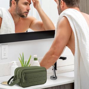 Petite trousse de toilette tactique zippée pour sac, pochettes Molle en polyester imperméable pour hommes, idéale pour le voyage, la douche et le rasage - Product Image 6