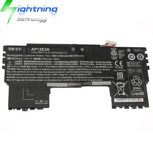 에이서 바램 S7 S7-191 울트라 북 (11 인치) 시리즈 노트북을위한 새로운 정품 정품 <span class=keywords><strong>AP12E3K</strong></span> 7.4V 28Wh 노트북 배터리 - Product Image 1