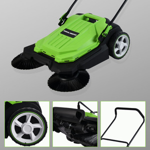 VERTAK 18L Walk-Behind Household <b>Floor</b> Sweeper <b>Machine</b> Manual with Plastic Construction for <b>Cleaning</b> and Sweeping - Product Image 4
