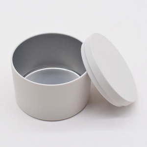 定制蜡烛制作用空圆形锡盒锡蜡烛罐容器米色奶油白色蜡烛罐8盎司 - Product Image 3