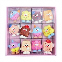 Lot de 24 porte-clés animaux squishy, jouet anti-stress à rebond lent, dessin animé Kawaii, unisexe, à partir de 14 ans, boîte surprise cadeau