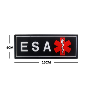 サービスドッグ タクティカル PVC ラバー 長方形 レスキュー スネーク レター ブラック ラバーパッチ バッグ 帽子 ショルダー アップリケ スティック - Product Image 2