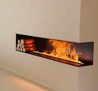 Cheminées électriques intelligentes 3D modernes à LED, insert de foyer à vapeur d'eau, flamme néon, télécommande métallique, décoration pour hôtel