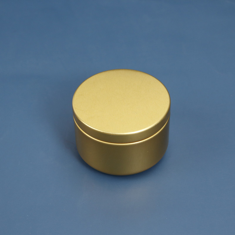 Custom Gold Metal Packaging Empty Round