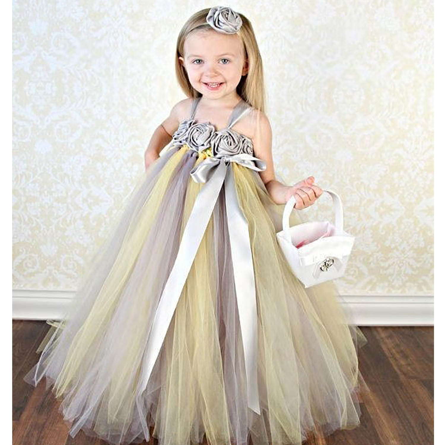 Модная газовая юбка с 3d цветочным принтом и помпонами, платья принцессы для девочек, платья для девочек с цветами для свадьбы