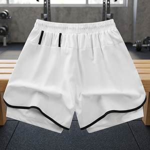 Pantalones cortos informales de moda para hombre, con patrón sólido, cintura elástica, teñidos, transpirables, impermeables, ecológicos, servicio OEM disponible - Product Image 3