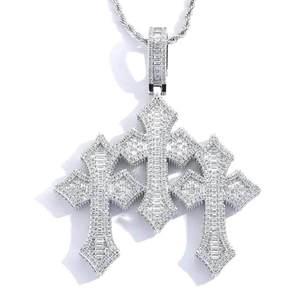 Colgantes de daga con diseño de flor de lis, con moissanita VVS, de Plata 925, estilo vintage, medallón de escudo real, con brillo, que pasan la prueba GRA, Fábrica B2B - Product Image 6