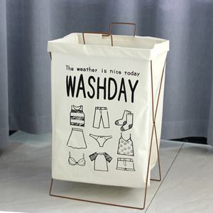 Panier à linge pliable WeaveWin, grand cadre en fer, sac de rangement, imperméable, tissu en coton et lin, pour vêtements sales - Product Image 6