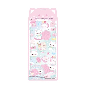 Adesivos de PVC 3D Fofos de Patinha de Gato, Decalques Aliviadores de Estresse para Garrafas de Água, Capas de Celular, Decoração DIY, Impressão Offset - Product Image 4