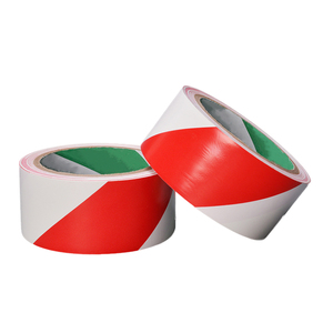 Ruban de marquage d'avertissement en PVC rayé auto-adhésif <span class=keywords><strong>rouge</strong></span> <span class=keywords><strong>et</strong></span> blanc pour danger de sol - Product Image 1