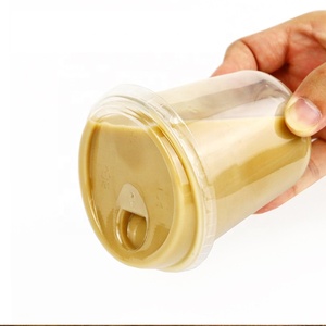 Custom UV Printed Logo 12/16/24 oz PET <b>Plastic</b> Bubble Tea Disposable Takeaway Transparent u shape <b>Cup</b> with Lids for Ice Coffee - Product Image 4