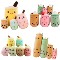 EN STOCK Vente en Gros Peluche Kawaii Mignonne en Forme de Tasse de Perles Jouet en Peluche Thé au Lait Boba, Tailles 24cm, 35cm, 50cm, 70cm