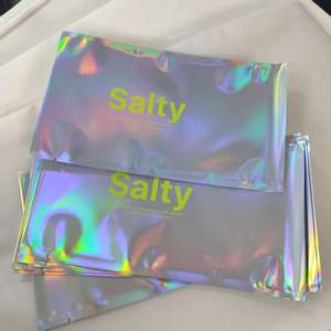 Custom Logo Printed Plastic Smell Proof Foil Holographic Rainbow Color Self Adhesive Bags Shipping Mailer Bag - Product Image 1
