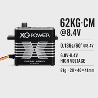 Servo sin Núcleo Impermeable de 62 kg IP67 XQ-8060D 8.4V de Alto Voltaje con Engranaje de Acero Inoxidable, Venta al por Mayor de Fábrica para Aviones RC y Drones